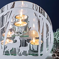 KSP Christmas Mirror 'Winter Forest' Glass Tealight Holder -Light