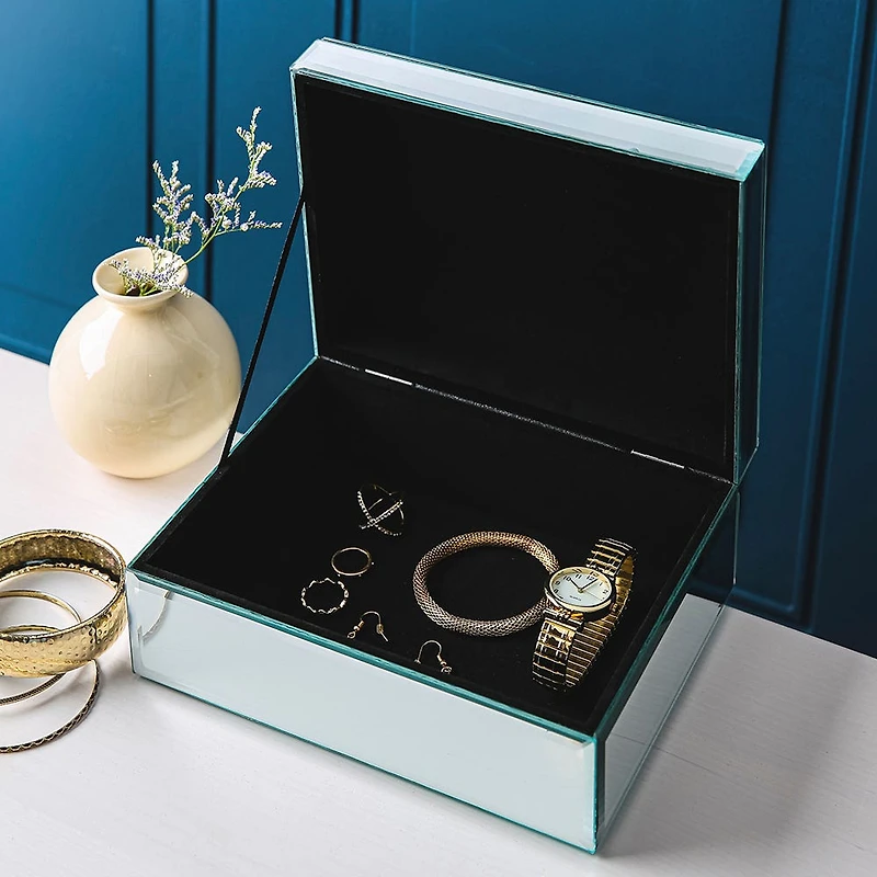 KSP Mirror 'Sparkle Mirror' Jewellery Box 21x16x8.5cm (Silver)