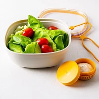 Fuel Leak-Proof Lunch Bowl Container with Lid (White/Clear)