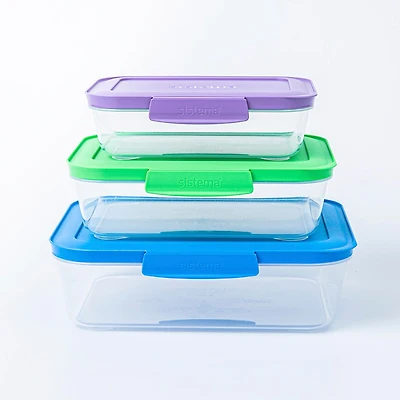Sistema Nest-It Food Storage Container - Set of 3 (Multi Colour)