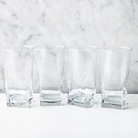 Home Essentials Red Series Square Hi-Ball Glass - Set of 4