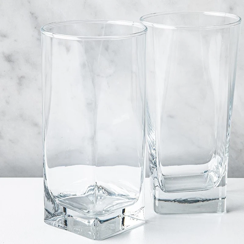 Home Essentials Red Series Square Hi-Ball Glass - Set of 4