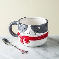KSP Christmas Character 'Cat' Ceramic Mug 430ml/14.5oz (Grey)