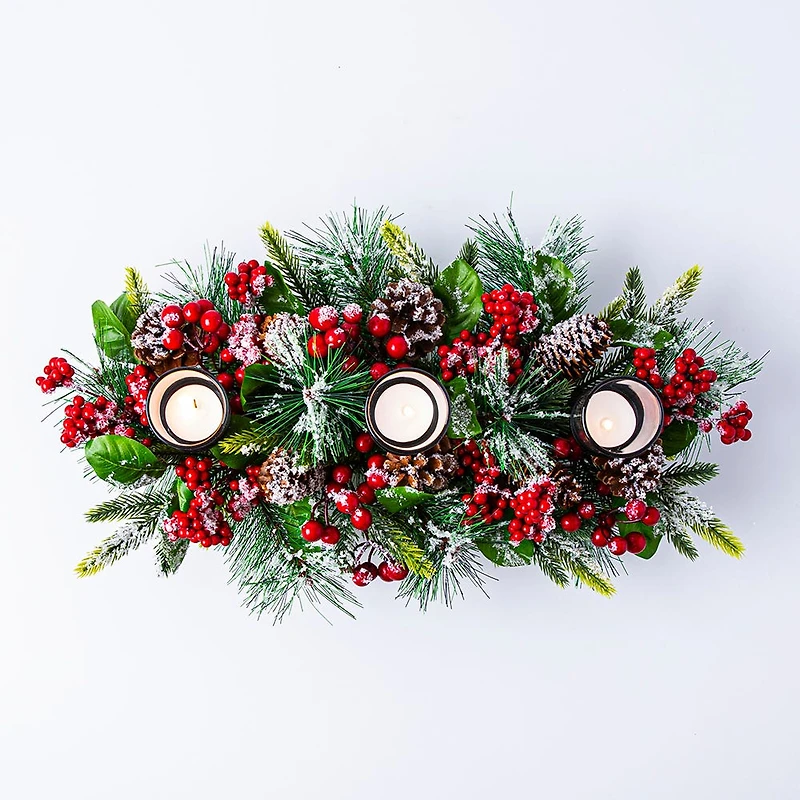 KSP Christmas Greens 'Candle Bough with Berries' (Red/Green)
