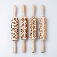Koopman Christmas Cucina 'Assorted' Wood Rolling Pin 5cm Dia. x 35cm