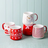 KSP Christmas Snug 'Sweater & Scarf' Ceramic Hug Mug 14oz. (Red)