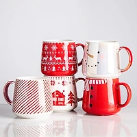 KSP Christmas Snug 'Sweater & Scarf' Ceramic Hug Mug 14oz. (Red)