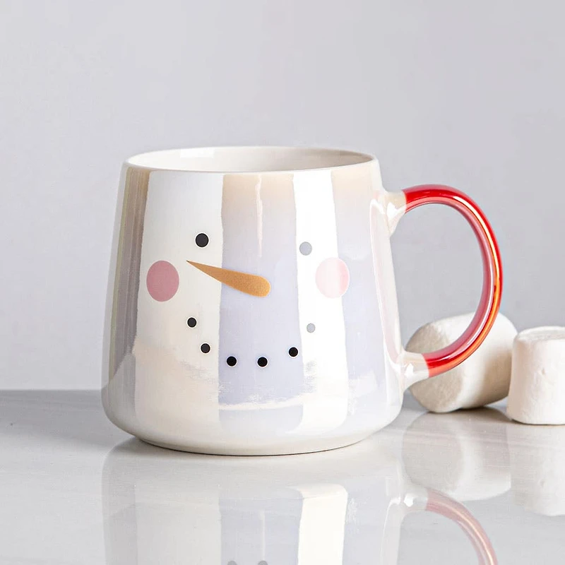 KSP Christmas Snug 'Snowman' Ceramic Hug Mug 400ml/14oz. (White)