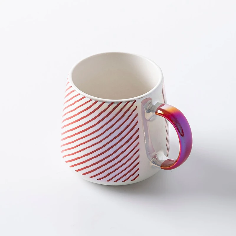 KSP Christmas Snug 'Candy Cane Stripe' Ceramic Hug Mug 400ml/14oz.