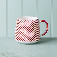 KSP Christmas Snug 'Candy Cane Stripe' Ceramic Hug Mug 400ml/14oz.