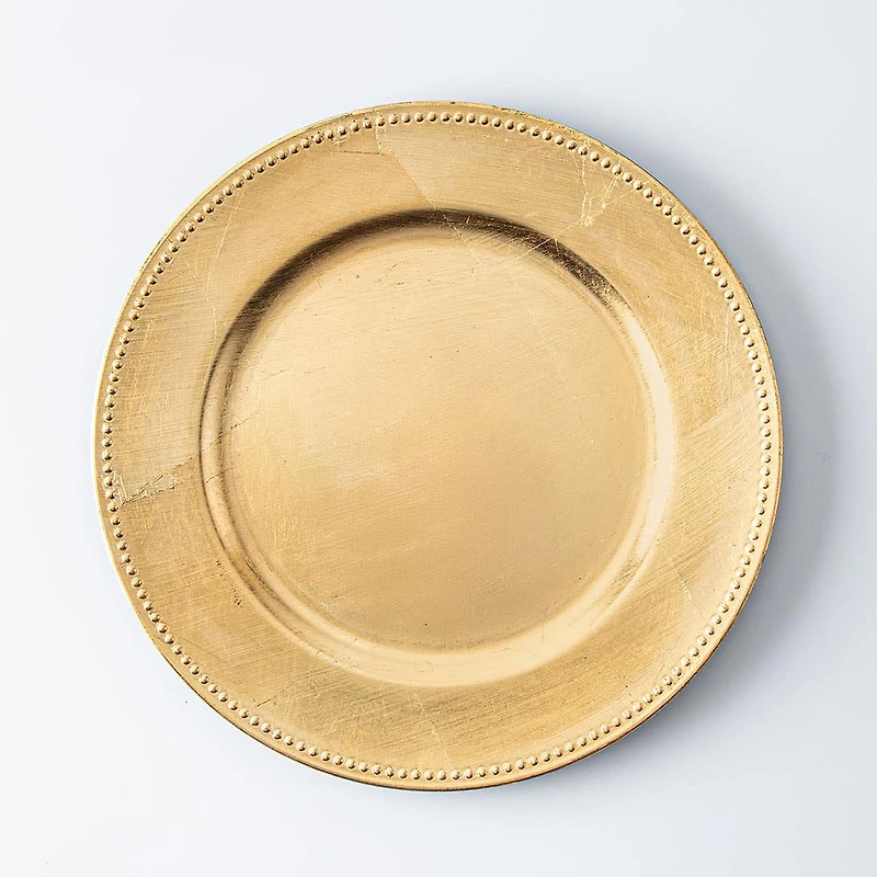 KSP Everyday Charger Plate with Beaded Rim (Gold)