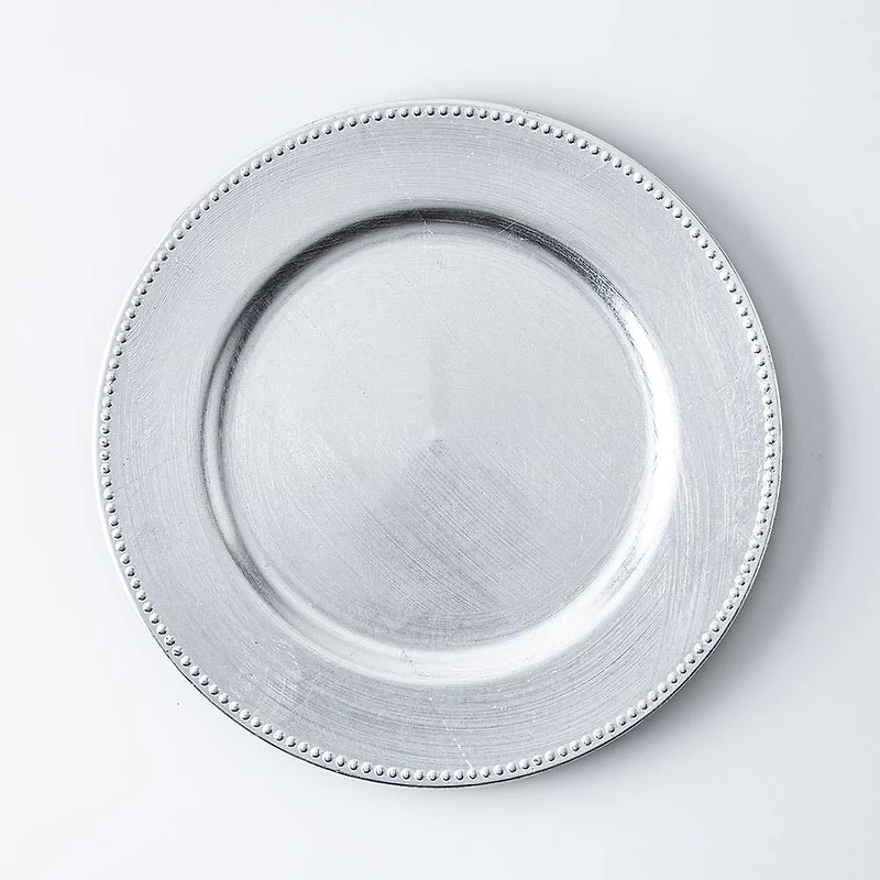 KSP Everyday Charger Plate with Beaded Rim (Silver)
