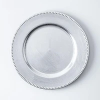 KSP Everyday Charger Plate with Beaded Rim (Silver)