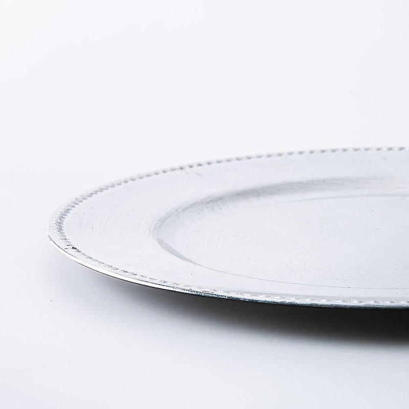 KSP Everyday Charger Plate with Beaded Rim (Silver)