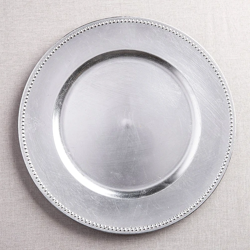 KSP Everyday Charger Plate with Beaded Rim (Silver)