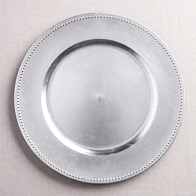 KSP Everyday Charger Plate with Beaded Rim (Silver)