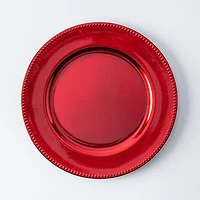 KSP Everyday Charger Plate with Beaded Rim (Red)
