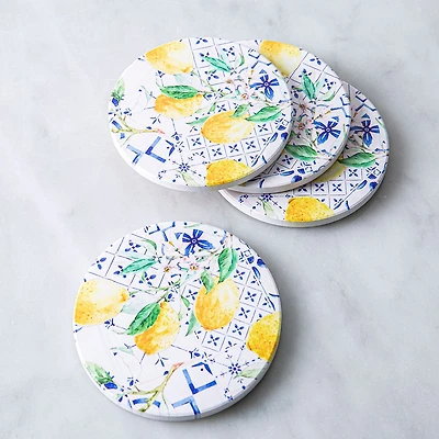 KSP Tessera 'Lemons' Coaster - Set of 4 10cm Dia.