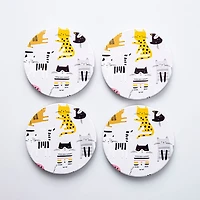 KSP Ceramica 'Cats' Coaster - Set of 4 10cm Dia.