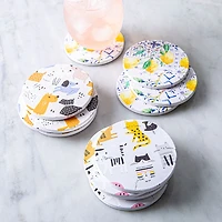 KSP Ceramica 'Cats' Coaster - Set of 4 10cm Dia.