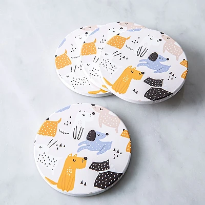 KSP Tessera 'Dogs' Coaster - Set of 4 10cm Dia.