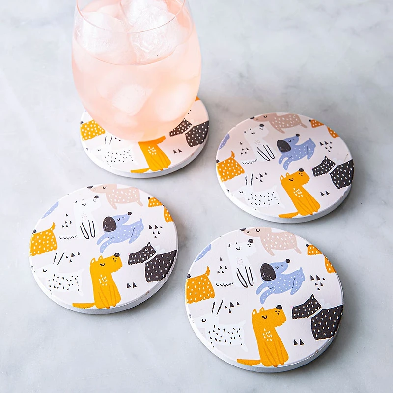 KSP Tessera 'Dogs' Coaster - Set of 4 10cm Dia.