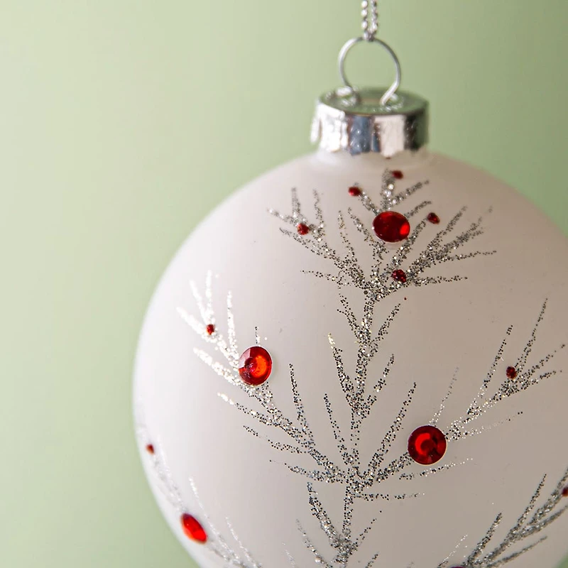 KSP Christmas 'Stem & Berries' Glass Ball Ornament