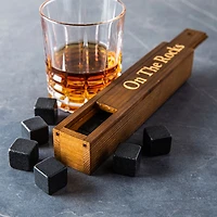 KSP On the Rocks 'Walnut' Marble Whisky Stones with  Box - S/9