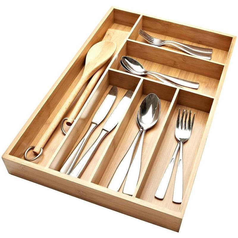 KSP Natura Bamboo Cutlery Tray 6-Slot (Natural) 46 x 30 x 5 cm