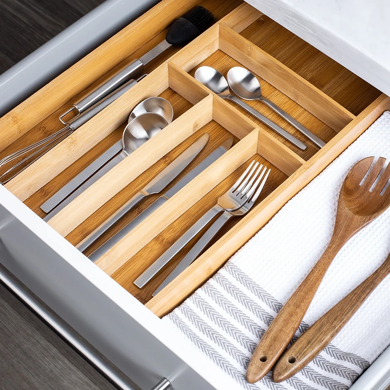KSP Natura Bamboo Cutlery Tray 6-Slot (Natural) 46 x 30 x 5 cm