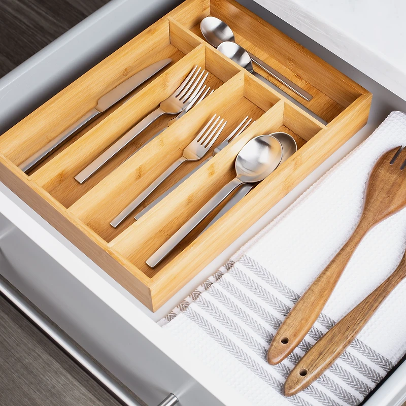 KSP Natura Bamboo Cutlery Tray 5-Slot (Natural) 36 x 26 x 5 cm
