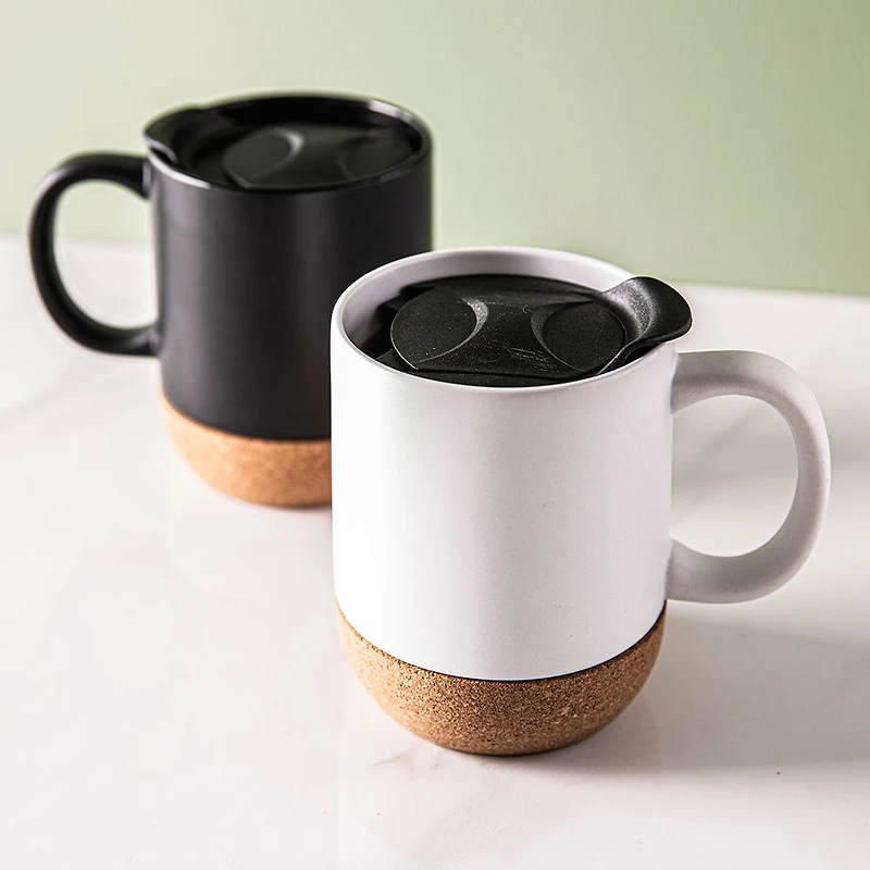KSP Joe Ceramic Travel Mug with Cork Base 350mL (Black)