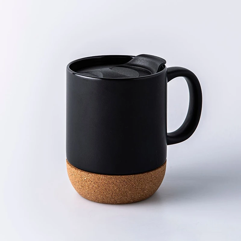 KSP Joe Ceramic Travel Mug with Cork Base 350mL (Black)