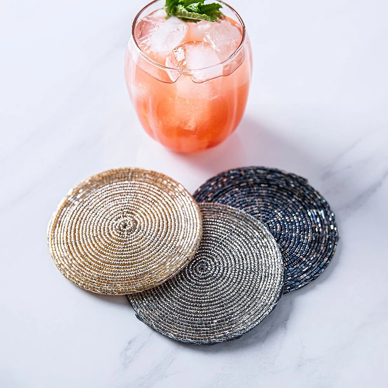 KSP Glitz Beaded Coaster - Silver