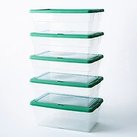 Sterilite Box '5.7l/6qt.' Plastic Storage Bin with Lid - S/5 (Green)