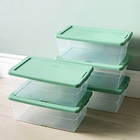 Sterilite Box '5.7l/6qt.' Plastic Storage Bin with Lid - S/5 (Green)