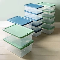 Sterilite Box '5.7l/6qt.' Plastic Storage Bin with Lid - S/5 (Green)