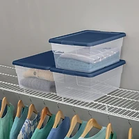 Sterilite Box '15l/16qt.' Plastic Storage Bin with Lid - S/2 (Blue)