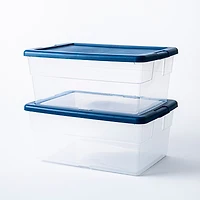 Sterilite Box '15l/16qt.' Plastic Storage Bin with Lid - S/2 (Blue)
