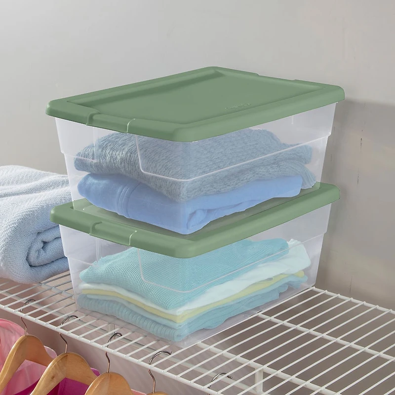 Sterilite Box '15l/16qt.' Plastic Storage Bin with Lid - S/2 (Green)