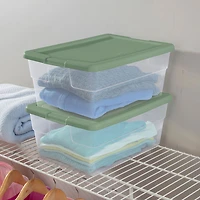 Sterilite Box '15l/16qt.' Plastic Storage Bin with Lid - S/2 (Green)