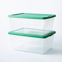 Sterilite Box '15l/16qt.' Plastic Storage Bin with Lid - S/2 (Green)