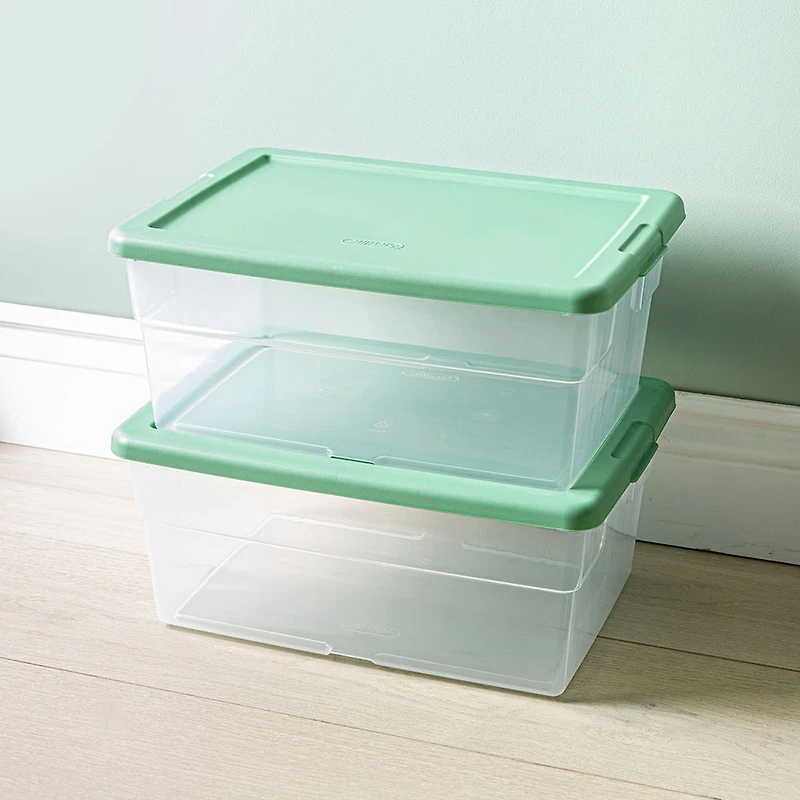 Sterilite Box '15l/16qt.' Plastic Storage Bin with Lid - S/2 (Green)