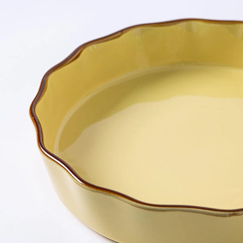 KSP Tuscana Round Fluted Pie Dish (Yellow)