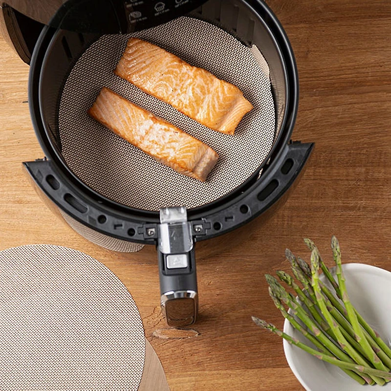 Nostik Reusable Air Fryer Liner Round - S/2 9.25"/10" DIA (Gold)