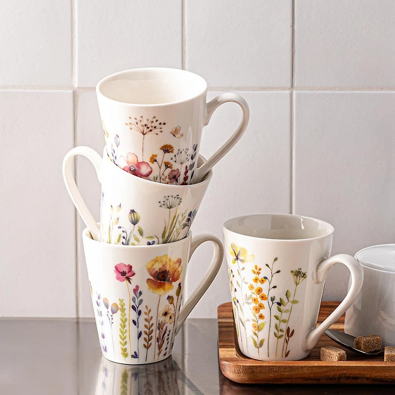 KSP Graphic 'Posey' Mug - Set of 4 (10.5oz.)