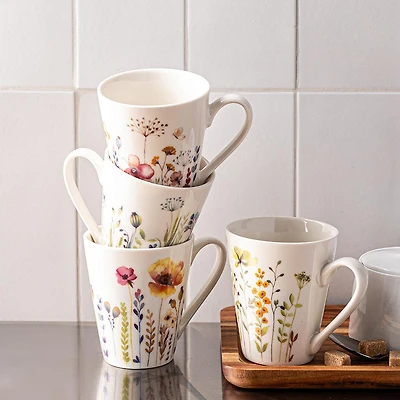 KSP Graphic 'Posey' Mug - Set of 4 (10.5oz.)