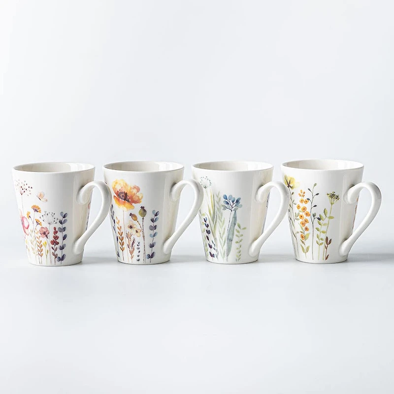KSP Graphic 'Posey' Mug - Set of 4 (10.5oz.)