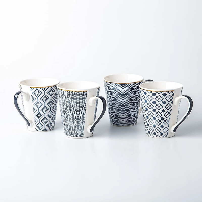KSP Graphic 'Lattice' Mug - Set of 4 (10.5oz.)