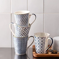 KSP Graphic 'Lattice' Mug - Set of 4 (10.5oz.)